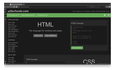 Well organized and easy to understand Web building tutorials with lots of examples of how to use HTML, CSS, JavaScript, SQL, Python, PHP, Bootstrap, Java, ...